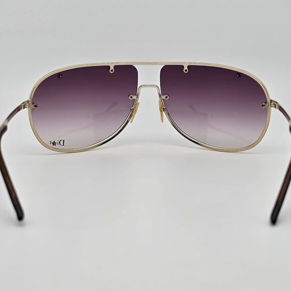 Christian Dior Diorwindshield1 Gold Frame Silver Mirror Aviator Y2K Sunglasses - Picture 5 of 15